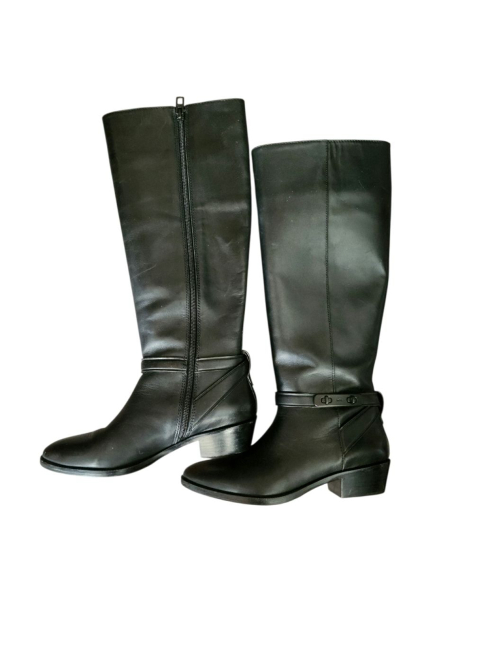 Coach Womens Black Leather Heeled Boots Size 6 - Picture 5 of 10
